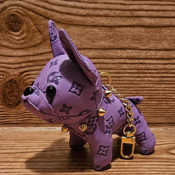 Purple Pup Bag Charm Keychain – Designer Inspired Dog Accessory - Picture 2 of 8